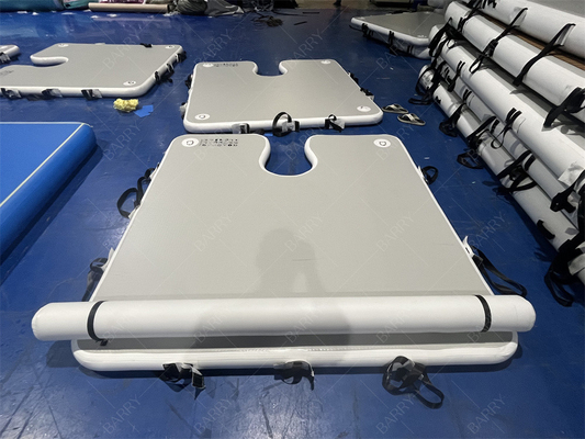 Permainan Olahraga Air Mewah 2x2x0.1m Grey Inflatable Dock Platform Landing Mats Untuk Boat Stop