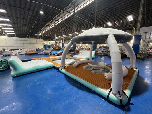 Permainan Olahraga Air Mewah Inflatable Bana Inflatable Dock Platform Beach Party Bana Inflatable Floating Cabana