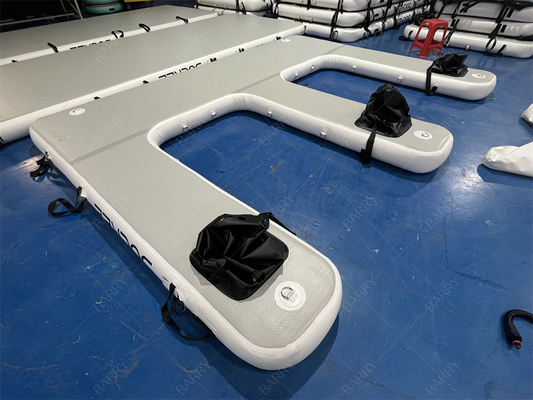 Kualitas tinggi kustomisasi inflatable dock dek E bentuk platform terapung Air Pontoon inflatable dock