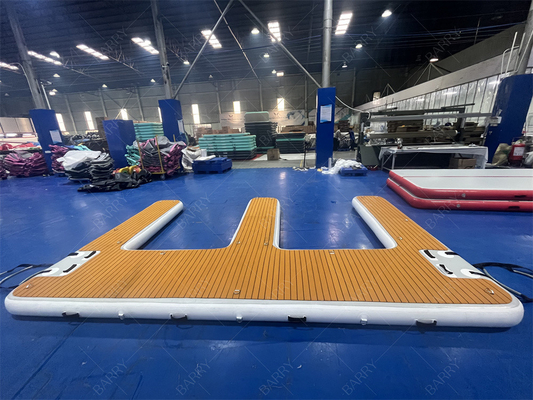 Kualitas tinggi kustomisasi inflatable dock dek E bentuk platform terapung Air Pontoon inflatable dock