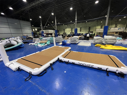 Danau Air Samudra Liburan Bentuk T Inflatable Floating Yacht Dock Family Friends Party
