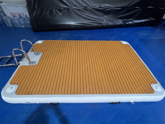 Tangga baja tahan karat 3x2x0.2m Inflatable Jet Ski Dock Pontoon Untuk Parkir Perahu