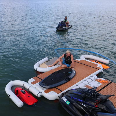 U Shape Inflatable Floating Dock Untuk Motor Boat Inflatable Jet Ski Dock