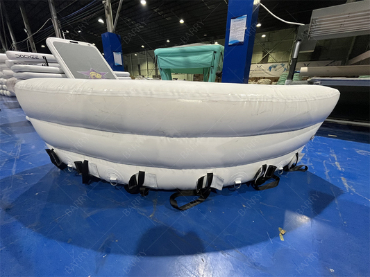 Komersial Kelas PVC Olahraga Air Inflatable Swim Floating Island Putih Inflatable Swim Floating Raft Sofa untuk Yacht