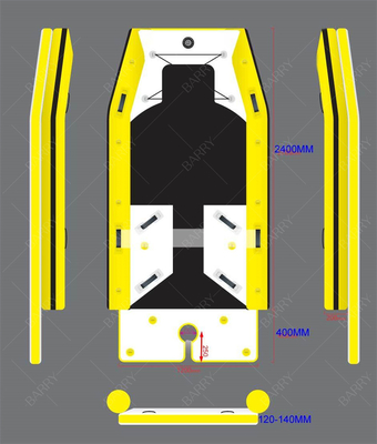 Kayak kecil Inflatable PVC Power Sailing Ce Light Weight Catamaran Kapal layar Hypalon Kapal inflatable Catamaran