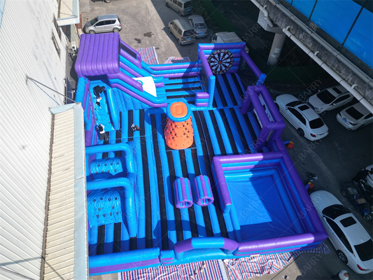 Taman Permainan Luar Ruangan Komersial Bounce House Taman Tema Inflatable Untuk Dewasa Anak-anak