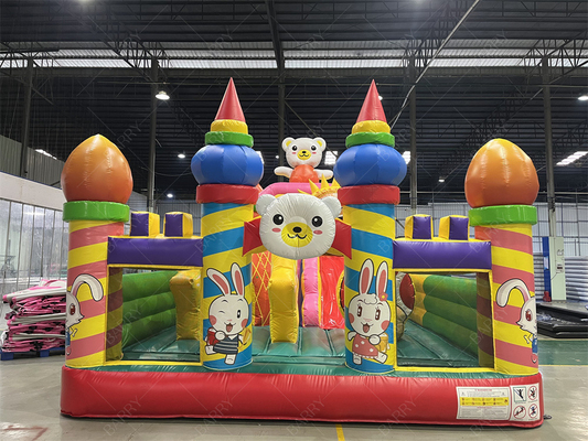 Kebun Binatang Serius Beruang Kelinci Anak-anak Kecil Bouncy Castle Taman Tema Fun City Untuk Anak-anak
