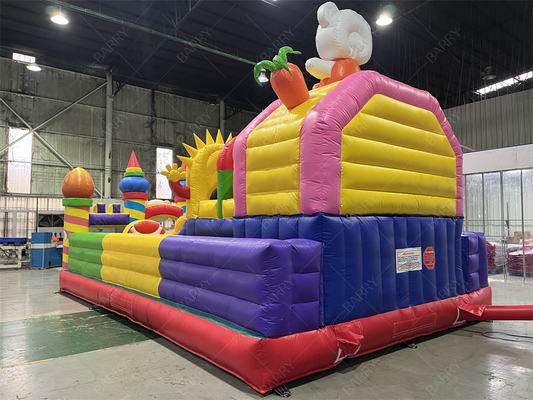 Kebun Binatang Serius Beruang Kelinci Anak-anak Kecil Bouncy Castle Taman Tema Fun City Untuk Anak-anak