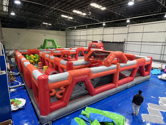 Taman Trampolin Merah Fun City Taman Hiburan Inflatable Taman Hiburan Rumah Bouncing Inflatable Dewasa Besar Dijual Untuk Anak-anak