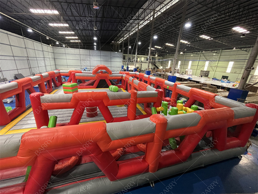 Taman Trampolin Merah Fun City Taman Hiburan Inflatable Taman Hiburan Rumah Bouncing Inflatable Dewasa Besar Dijual Untuk Anak-anak