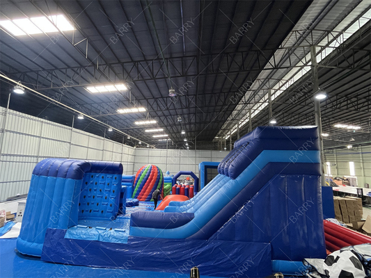 Taman hiburan komersial yang dapat diembun dengan lapangan rintangan bola besar Indoor Bounce Playground Disco Bounce Basketball Hoop