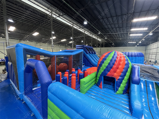 Taman hiburan komersial yang dapat diembun dengan lapangan rintangan bola besar Indoor Bounce Playground Disco Bounce Basketball Hoop