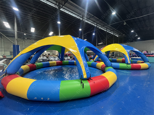 Kolam renang kembung PVC 8m dengan tenda untuk penggunaan komersial
