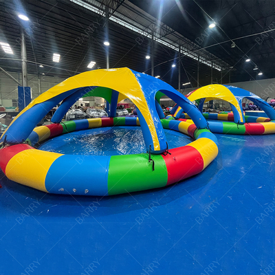 Kolam renang kembung PVC 8m dengan tenda untuk penggunaan komersial