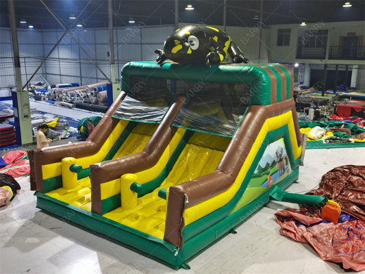 Seluncuran Bouncer Lompat Tiup Raksasa Kursus Rintangan Permainan Tiup Taman Trampolin untuk Anak-anak dan Dewasa