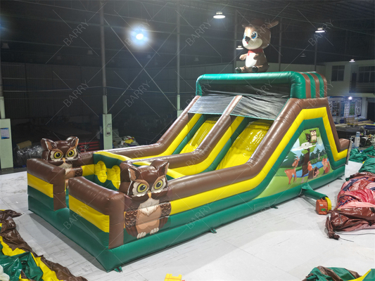 Seluncuran Bouncer Lompat Tiup Raksasa Kursus Rintangan Permainan Tiup Taman Trampolin untuk Anak-anak dan Dewasa