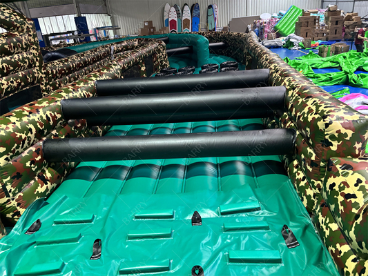Kamuflase Inflatable Game Hambatan Militer Camo Warna Inflatable Hambatan Tentara Boot Camp Challenge Hambatan Course