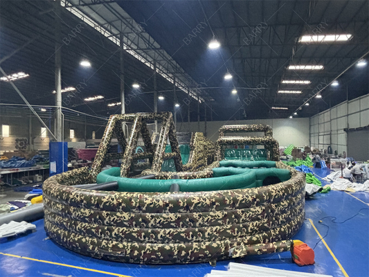 Kamuflase Inflatable Game Hambatan Militer Camo Warna Inflatable Hambatan Tentara Boot Camp Challenge Hambatan Course