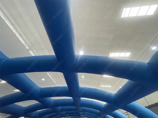 Acara Komersial Tenda Kubah PVC Atap Cuci Mobil Penampungan Tenda Tiup Untuk Kolam Rangka Logam