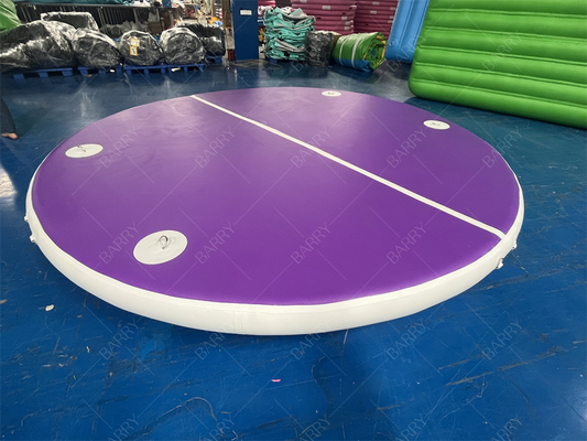 Drop Stitching PVC Round Tube Ungu Inflatable Dock Water Toys Untuk Kolam Renang, Danau