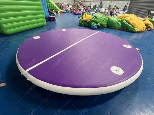 Drop Stitching PVC Round Tube Ungu Inflatable Dock Water Toys Untuk Kolam Renang, Danau
