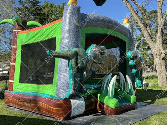 Perosotan Air Balon Dino T-Rex Combo Rumah Balon Bouncer Lompat Istana