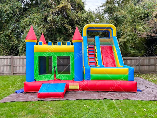 Custom Theme Inflatable PVC Tarpaulin Combo Castle Slide Bouncy Castle untuk Anak-anak