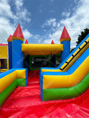 Custom Theme Inflatable PVC Tarpaulin Combo Castle Slide Bouncy Castle untuk Anak-anak