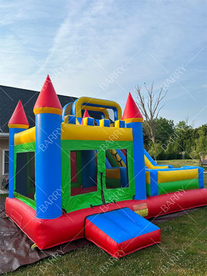 Custom Theme Inflatable PVC Tarpaulin Combo Castle Slide Bouncy Castle untuk Anak-anak