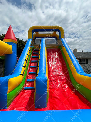 Custom Theme Inflatable PVC Tarpaulin Combo Castle Slide Bouncy Castle untuk Anak-anak