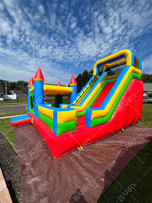 Custom Theme Inflatable PVC Tarpaulin Combo Castle Slide Bouncy Castle untuk Anak-anak