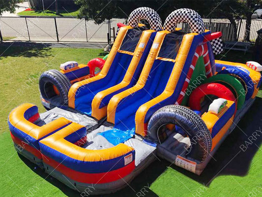 Commercial Grade PVC Vinyl Wet Dry Obstacle With Detachable Inflatable Splash Pool