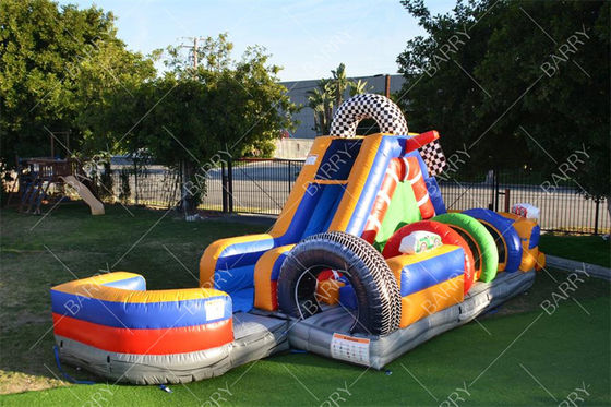 Commercial Grade PVC Vinyl Wet Dry Obstacle With Detachable Inflatable Splash Pool