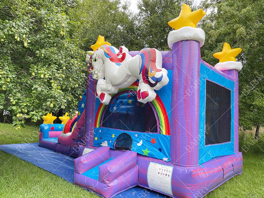 Commercial Inflatable Water Slide Combo Bouncer Unicorn Jumper Jumping Moon Bouncy Castle Bounce House