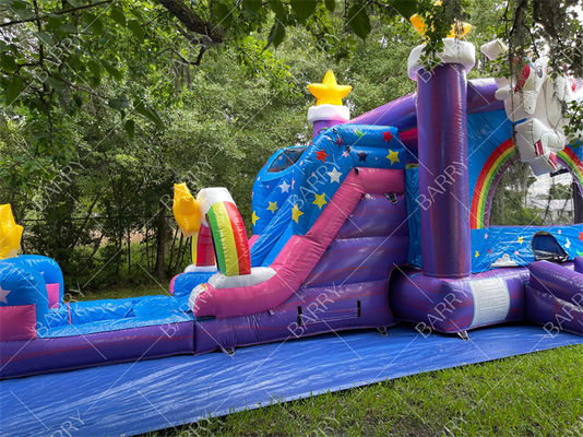 Commercial Inflatable Water Slide Combo Bouncer Unicorn Jumper Jumping Moon Bouncy Castle Bounce House
