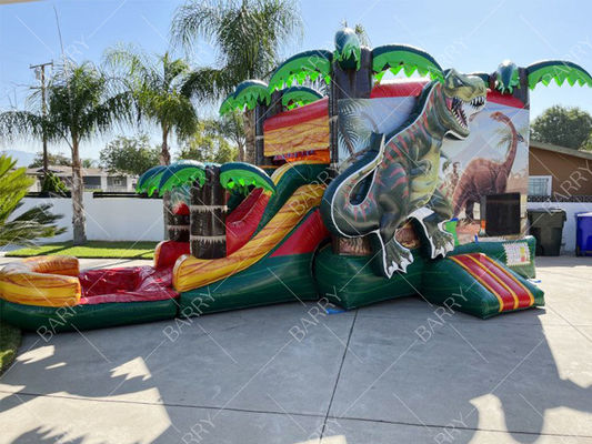 Backyard Bouncy Castle Dinosaur Bounce House Water Slide Pool Bouncers Inflatable untuk pesta
