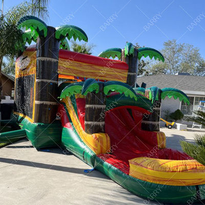 Backyard Bouncy Castle Dinosaur Bounce House Water Slide Pool Bouncers Inflatable untuk pesta