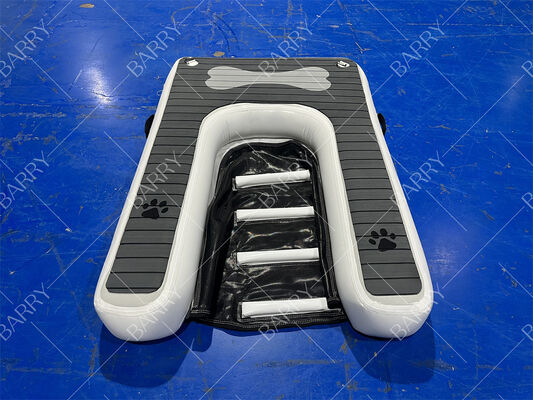 Tanjakan Anjing Tiup Platform Hewan Lipat Dermaga Apung Air Dengan Eva Anti Selip