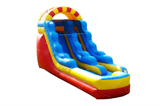 Perosotan Air Ganda 15 kaki dengan Kolam Besar Perosotan Air Tiup untuk Anak-anak