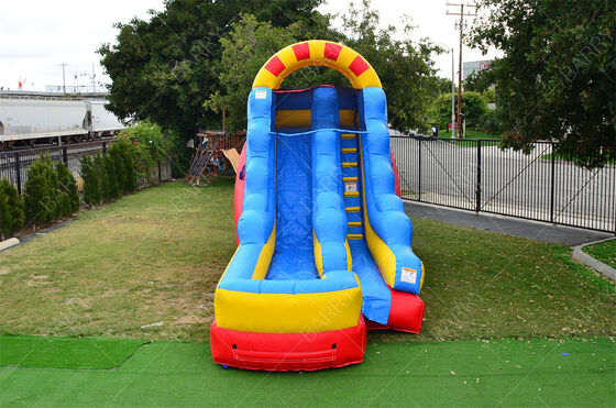 Perosotan Air Ganda 15 kaki dengan Kolam Besar Perosotan Air Tiup untuk Anak-anak