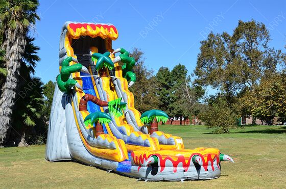 T-Rex Jungle Theme Slide Inflatable Backyard Commercial Grade Blow Up Slide Air Dengan Kolam Renang untuk Anak-anak dan Dewasa Dengan Blower