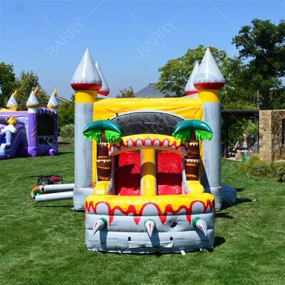 Pesta Dino Bouncer Bounce House Castillos Hinchables Inflatable Jurassic World Bouncy Castle Dengan Slide Pool Dinosaurus Jump House