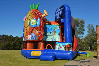 Warna-warni PVC Spongebob 5 In1 Inflatable Bouncer Combo Jumping Castle Untuk Bermain EN14960