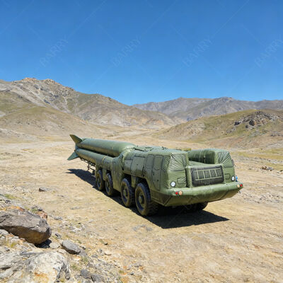 Produk Iklan Tiup Skala Penuh Truk Kargo Militer Tiup Umpan Inflasi Cepat dan Bahan Tahan Air yang Diperkuat Tahan Lama untuk Taktis