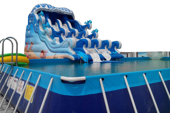Disesuaikan PVC baja Rectangular Ultra Metal Frame Pool untuk Water Park