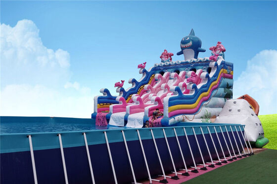 Disesuaikan PVC baja Rectangular Ultra Metal Frame Pool untuk Water Park