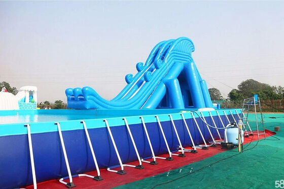 Disesuaikan PVC baja Rectangular Ultra Metal Frame Pool untuk Water Park