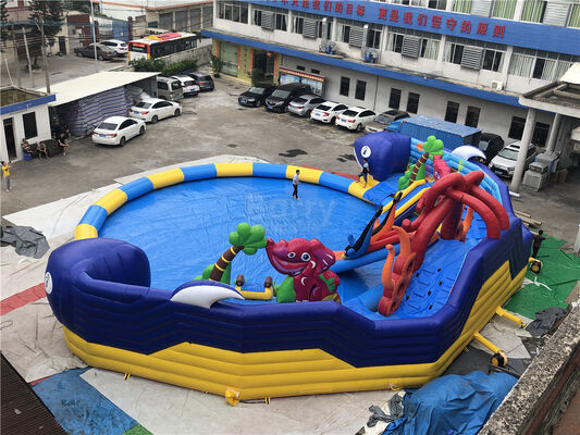 taman air gurita raksasa disesuaikan, dolohin hewan taman air tiup dengan mainan kolam renang besar