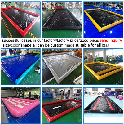 Lingkungan Ramah Mobile Wash Floor Mat Inflatable Car Wash Mat, Pengumpul Air Inflatable