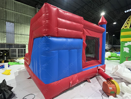 Rumah Merah Komersial PVC Jumping Bouncer Bouncy Castle Bounce House Dengan Slide